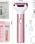 Wet & Dry Electric Razor for Women Body Razors 4-in-1 Facial Hair Remover Electric Shaver and Facial Hair Remover Painless Ladies Body Razors for Nose Face Body Leg Bikini Arm Hair