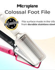 Microplane Colossal Foot File Scraper - The Original Stainless Steel Foot Rasp, Dead Skin/Callus Remover for Feet, Gentle Foot Scrubber, Pedicure Tools for Salon-Quality Foot Care, White