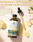 EVOKE OCCU 100% Pure Ginger Oil, Natural Ginger Essential Oil for Massage, Diffuser, Hair, Skin, DIY - 4 Fl Oz