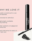 Wunderbrow Define & Lengthen Mascara, Long-lasting, Water-resistant and Smudgeproof, Vegan and Cruelty free
