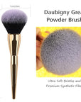 Powder Brush,Daubigny Large Powder Brush Flat Arched Premium Durable Kabuki Makeup Brush Perfect For Blending Liquid,Cream and Flawless Powder,Buffing, Blending,Concealer (Gold Black)