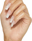 KISS Classy Premium Press On Nails, 'Stunning!', French, Long Length, Square Shape, Includes 30 Fake Nails, 2g Pink Gel Nail Glue, 1 Manicure Stick, 1 Mini File (Pack of 2)