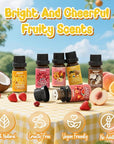 ARVIDSSON Fruits Essential Oils Set, Natural Fruity Fragrance Oil for Candle & Soap Making - Sweet Orange, Pineapple, Coconut, Cranberry, Peach, Strawberry, Aromatherapy Diffuser Oils Gift Set