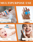 VWMYQ Silicone Face Scrubber for Men, Gentle Exfoliator Pad & Massager, Facial Cleansing Brush Silicone Face Wash Brush Removes Dead & Dry Skin (Blue)