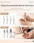 MelodySusie Professional Manicure Pedicure Kit,8-in-1 Electric Nail Drill Set with 5 Speeds,Rechargeable Cordless E-File with 360° LED Light,Perfect Hand Foot Care Trimmer Polish Tools - PC760G