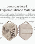 Silicone Body Scrubber - Exfoliating Bath Brush and Skin Cleanser - Shower Sponge for Gentle Body Scrub and Wash - Silicone Scrubbing Care Tool for a Refreshed and Renewed You - Clay