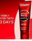 Colgate Optic White Pro Series Whitening Toothpaste with 5% Hydrogen Peroxide, Stain Prevention, 3 Oz Tube