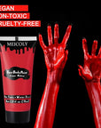 MEICOLY Devil Red Face Body Paint,2.37Oz Large Tube Water Based Washable Face Paint for Halloween Makeup,Cream Full Body Paint for Adults and Kids,Face Painting for Clown Joker Demon Vampire Spiderman