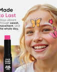 Blue Squid PRO Pink Face Paint Stick - Waterproof Body Paint For Adults & Kids Eye Black Baseball, Eyeblack Softball - Vegan Hypoallergenic Twist-Up Non-Toxic Makeup Stick - Cosplay, Sports & SFX