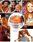 Orange Temporary Hair Color Wax, Instant Natural Hairstyle Cream Dye, Washable Styling Pomadesfor Men Girls Women Youth, Disposable Coloring Mud for Party Cosplay DIY Halloween