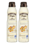 Hawaiian Tropic Weightless Hydration Clear Spray Sunscreen SPF 15 Twin Pack 6oz Each + Face Sunscreen Lotion SPF 30 Travel Size 1.7oz