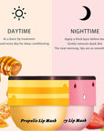 4 PCS Lip Mask Overnight, Honey&Strawberry Exfoliator