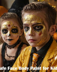 MEICOLY Cream Metallic Gold Face Body Paint,2.37Oz Large Tube Water Based Full Body Paint,Professional Gold Face Paint for Halloween Stage SFX Special Effects Cosplay Makeup