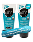 All Good Sunscreen - Sport Mineral Sunscreen Lotion, Reef Friendly, SPF 30+ for Face & Body, Water & Sweat Resistant, 2-pack (3 oz)