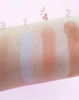 4 Colors Diamond Shimmering Powder, High Glossy Face Highlighter Eyeshadow