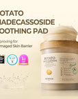 SKINFOOD Potato Madecassoside Soothing Toner Pad, Korean Skincare Facial Toner, Blemish Pads, Damaged Skin Barrier Improvement, Redness Relief, 8.81 oz (60 Pads)