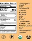 Wise Bar Adaptogen Mushroom Nutrition Bars | Peanut Butter Banana Flavor | 12 Count | Functional Mushrooms and Adaptogens Bar | Organic Nutrition Energy Bars, Vegan, Gluten Free
