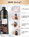Hair Dye Shampoo 3-in-1 Vegan Color for Gray Hair - Ammonia-Free for Men & Women – Beard & Hair Coloring – Instant Gray Coverage Champú Para Canas Mujer & Hombre (CHESTNUT BROWN)