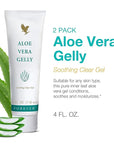 Forever Living - Forever Aloe Vera Gelly - Pure Aloe Gel - Soothes, Moisturizes, and Conditions - Vegan, Vegetarian, Gluten-Free - 4 fl oz. (2 Pack)