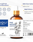 HIQILI Pine Needle Essential Oil, Strong Fresh Woody Fragrance for Better Breath Used with Aromatherapy Diffuser, Soap Candle Making Scent, DIY Perfume, Beard Shave and Cleaning Spray - 30ml