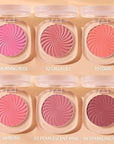 Cheeky Blush Compact for Face Cheeks, Talc Free Blusher Palette, Matte Powder Makeup, Natural Healthy, Mauve Pink Magenta Peach Red, Vegan Cruelty Free