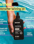 b.tan Best Tanning Oil | Get Tanned Intensifier Dry Spray - Fast, Dark Outdoor Sun Tan From Tan Accelerating Actives, Packed with Moisturizing Oils, No SPF, Austrailian Brand, 8 Fl Oz