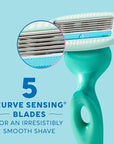 Schick Hydro Silk Ultra Sensitive Razor for Women | Womens Razor for Sensitive Skin, 5 Blade Razors for Women, Womens Razors for Shaving, Includes 1 Handle & 5 Refills
