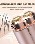 Facial Hair Removal for Women, Portable Painless Electric Shaver Device with Built-in LED, Wet/Dry Electric Razor Hair Remover Epilators for Face, Chin, Upper Lip and Arms (Rose Gold-2025)