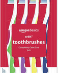 Amazon Basics Orbit Toothbrushes, Soft, Full, 4 Count, Assorted Colors (Previously Solimo)