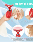 Red-Light-Therapy-for-Face and Neck, Face 𝖲 culpting Wand Facial Massager with 7 Color (Red)