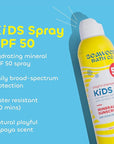 Seaweed Bath Co. Kid's Mineral SPF 50 Broad Spectrum Sunscreen Spray, 6 Ounce (Pack of 2), Papaya Scented, Water Resistant, Tear Free, Sensitive Formula, with Zinc Oxide, Rainbow Seaweed, Watermelon