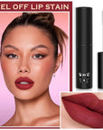 Peel Off Lip Stain Lip Tint Matte Liquid Lipstick Nude Lip Gloss Long Lasting Waterproof Lip Tint Stain Non-stick Cup Peel Off Lipstick Lip Makeup for Women Girls - 04