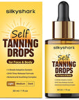 Facial Self Tanning Drops (1 Fl Oz), Tanning Drops for Face & Body, Gradual Bronzing Effect, Lightweight Tanner for Sensitive Skin, Natural Sun-Kissed Glow, Light Shade