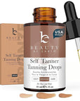 Self Tanning Drops - USA Made with Natural & Organic Ingredients, Medium Face Tanning Drops to Add to Lotion, Moisturizing Bronzing Tanner for Face & Body, Toxin Free Tanner for Fake Tan