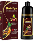 Dark Brown Hair Dye Shampoo 3 in 1 for Gray Hair Coverage, Hair Color Shampoo for Women Men, Herbal Ingredients Champu Para Pintar el Cabello (16.9 Oz)