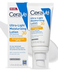 CeraVe Ultra-Light Moisturizing Lotion With SPF 30| Daily Face Moisturizer with SPF | Formulated with Hyaluronic Acid & Ceramides | Broad Spectrum SPF | Oil Free | Matte Finish | 1.7 Ounce