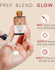Self Tanning Drops - USA Made with Natural & Organic Ingredients, Medium Face Tanning Drops to Add to Lotion, Moisturizing Bronzing Tanner for Face & Body, Toxin Free Tanner for Fake Tan