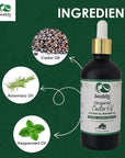 Seddy Organic Castor Oil with Rosemary & Peppermint in Dark Glass Bottle - Cold Pressed | Hexane-Free | Scalp, Hair, Eyelashes, Eyebrows, Skin, & Nails | Hair Treatment Oil - 3.4 Fl. Oz