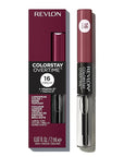 Revlon Liquid Lipstick with Clear Lip Gloss, ColorStay Overtime Lipcolor, Dual Ended with Vitamin E, 270 Relentless Raisin, 0.07 Fl Oz