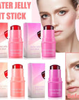4PCS Milk Cooling Water Jelly Tint, Jelly Tint Makeup Jelly Blush Stick, Cruelty Free, Milk Jelly Blush, Blush Stick for Cheeks and Lips with Gift