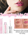 2PCS Magic Color Changing Lip Oil, Moisturizing Nourishing Lip Oil,Light Colour Gloss Non-sticky Lip Oil For Dry Lips Lip Care