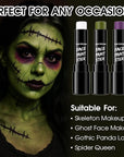 BAD COLOR 3PCS White Ogre Green Purple Face Body Paint Stick Makeup for Beetle-juice/ Frankenstein SFX Cosplay & Dress Up, Full-Coverage Halloween Facepaint Makeup Kit