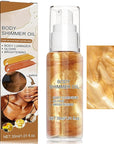 Body Shimmer Oil,Body Shimmer Luminizer for Face & Body Makeup(Gold)