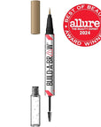 Maybelline Build-A-Brow 2-in-1 Brow Pen and Sealing Eyebrow Gel, Eyebrow Makeup for Real-Looking, Fuller Brows, Blonde, 1 Count