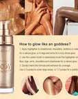 Body Shimmer Oil, Waterproof Long Lasting Moisturizing Bronze Gold #01) 1oz