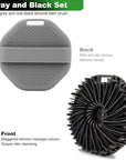 2-Pack Silicone Body Scrubber Shower Brushes,Exfoliating Body Scrubber for All Skin Type, Eco Friendly Shower Scrubber for Body, Silicone Body Brush for Showering(Black & Gray)