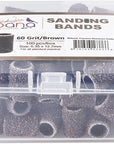 PANA 100 Pieces Nail Sanding Bands Professional Nail Manicure Great Fit for Nail Drill Bits for Acrylic Nails (60 Grit, Brown)