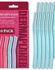 Face Razors for Women, Dermaplane Razor for Women Face, Eyebrow Razor, Facial Razors, Dermaplaning Tool, Gentle Skin Exfoliation Microblades for Sensitive Skin, Peach Fuzz Remover, 10 Count (Tidal)