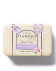 A LA MAISON Rose Lilac Bar Soap - Triple French Milled Natural Moisturizing Hand Soap Bar (1 Bar of Soap, 8.8 oz)