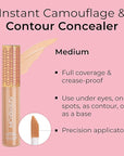MCoBeauty Instant Concealer Camouflage & Contour, Medium, Perfecting